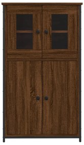 barna tölgyszínű szerelt fa magasszekrény 62 x 32 x 106,5 cm
