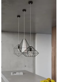 Csillár zsinóron DEMI 1xE27/60W/230V fekete/fehér