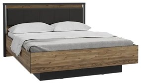 Franciaágy tárolóval OREN 160x200 cm barna/fekete