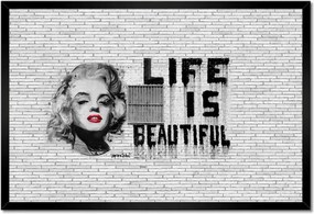 Poszterek keretben 60x40 Banksy Life is beautiful