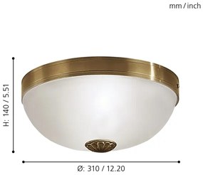 EGLO 82741 - IMPERIAL mennyezeti lámpa 2xE27/60W