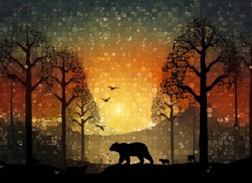 Poszter 55x40cm Nyugat a vadregényes erdőben