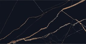 Mexen Fossil Fekete mázas gres, rektifikált G1, padló- és falburkoló lap 120 x 60 cm, magas fény - TL213-120-060-00