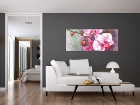 Kép - Orchideák, akvarell (120x50 cm)