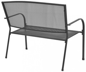 antracitszürke rácsos acél kerti pad 108 cm