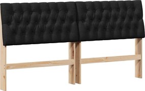 vidaXL Kárpitozott fejtámla Fekete 180 cm Tömör fenyőfa