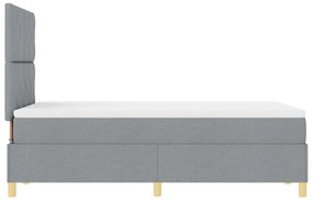 Box Spring Ágy Matrac Világosszürke 120x200 cm Szövet