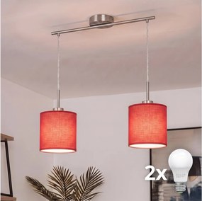 Brilagi - NUBILA LED csillár kábellel 2xE27/60W/230V piros