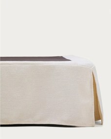 Fehér kárpitozott franciaágy ágytámla nélkül 180x200 cm Jaira – Kave Home