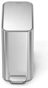 Matt ezüstszínű acél pedálos szemetes 5 l – simplehuman