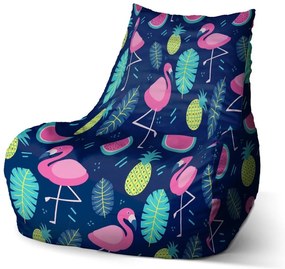 Bean babzsák rózsaszín flamingók, színes