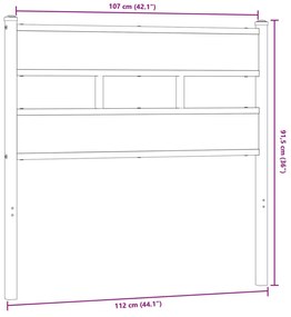 füstös tölgy színű szerelt fa és vas fejtámla 107 cm