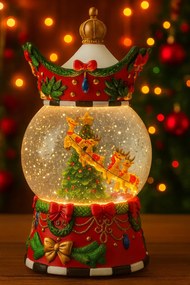 KarĂĄcsonyi gömb zenedobozzal Ă©s Led hĂĄttĂ©rvilĂĄgĂtĂĄssal â 26x13 cm