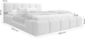 Tesia kárpitozott ágy 180x200 cm, ágyneműtartós - bézs bouclé Quelle 03