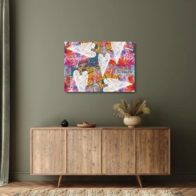 Kép - szív egy absztrakt háttérben (üvegen) (70x50 cm)