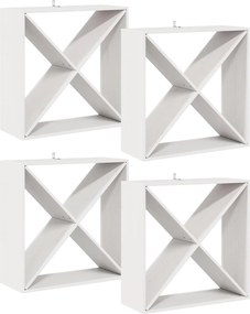 vidaXL Borágas 4 pcs Fehér 62 x 25 x 62 cm Tömör fenyőfa