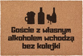 Lábtörlő A vendégek saját alkohollal lépnek be sor nélkül kókusz 60x40