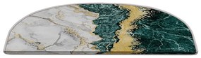 Petróleumkék-krémszínű lépcsőszőnyeg szett 16 db-os 20x65 cm Golden Marble – Vitaus