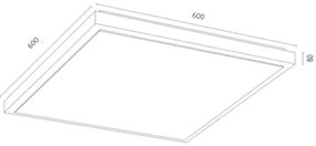 Argon 1826 - Mennyezeti lámpa CARLSON 4xE27/15W/230V 60x60 cm fekete