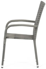 Szürke Polyrattan Kerti Szék, Fém Vázzal. AZC-S2114 GREY