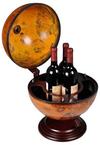 vidaXL földgömb alakú eukaliptuszfa bárszekrény/bortartó állvány