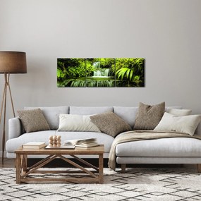 Kép - Indonéziai vízesések (órával) (90x30 cm)