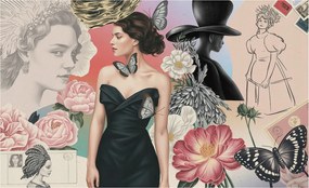 Divatos Flizelin Fali Tapéta Furnér Virágok és portrék 416x254 Ragasztó