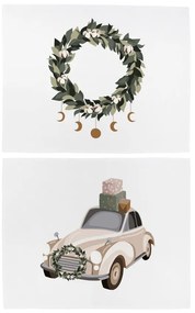 Textil tányéralátét szett karácsonyi mintával, 2 db-os 35x47 cm Festive Car – Butter Kings