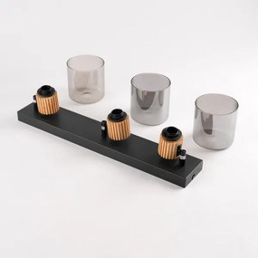 Brilagi - HYGGE spotlámpa 3xE14/15W/230V fekete/füstszínű