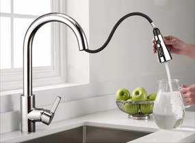 Konyhai Csaptelep Króm Kihúzható Kifolyócső Csaptelep Acél Sus 304 Prémium 3 Üzemmód