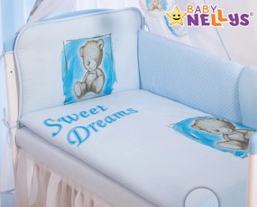 baby nellys párna 360cm ágyneművel teddy édes álmai - kék 120x90 135x100 135x100