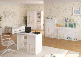 Gyerekágy ágyneműtartóval 140 x 70 cm Járgányok