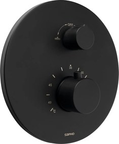 Falsík alatti zuhanycsaptelep, termosztát, 2 kimenet, doboz, matt fekete