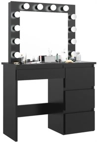 Öltöző asztal LED tükörrel Cleopatra Black