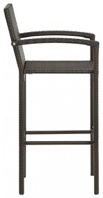 4 db barna polyrattan bárszék