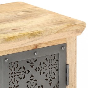 tömör mangófa komód acélajtókkal 60 x 35 x 75 cm