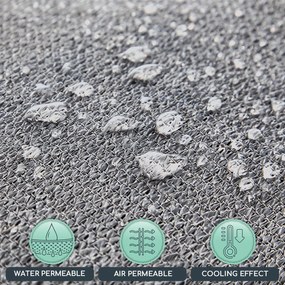 Blumfeldt Derékszögű napellenző, 2x4 m, rögzítő gyűrűkkel, poliészter, légáteresztő