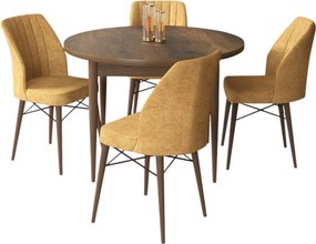 Rox étkezőgarnitúra, barokk-cappuccino, 90 cm