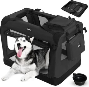 Leopet® Szállító box kutyáknak XXL 91 x 63 x 63 cm fekete