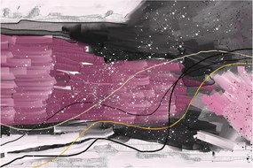 Kép - Rózsaszín-fekete absztrakció (90x60 cm)