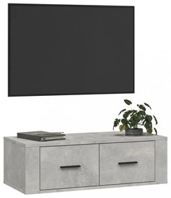 betonszürke szerelt fa függő TV-szekrény 80 x 36 x 25 cm