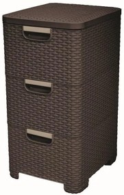Curver Style 3x14L fiókos polc, sötétbarna
