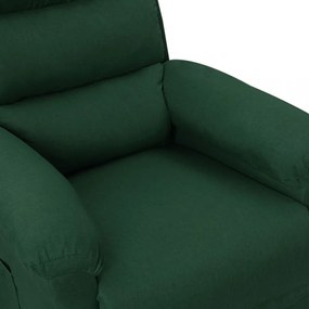 vidaXL sötétzöld szövet elektromos dönthető fotel