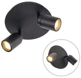 Okos modern reflektor fekete GU10-es foglalattal, 2-lámpás IP44 - Ducha