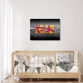Fekete alapon színes négyzetek képe (üvegen) (70x50 cm)