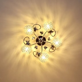 Felületre szerelhető csillár SOPHIA 5xE27/15W/230V fényezett króm/átlátszó