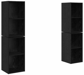 Fali TV Szekrény 4 pcs Fekete tölgy 37 x 37 x 72 cm Faanyag