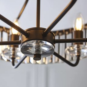 Endon 100711 - CHESTERFIELD láncra függesztett csillár 6xE14/6W/230V, Ø 55 cm, fekete