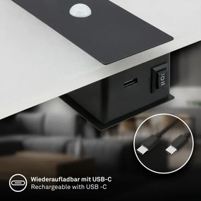 Briloner 3888015 - AURA LED újratölthető fali lámpa érzékelővel 2,5W/5V 1800 mAh fekete