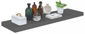 4 db magasfényű szürke MDF lebegő fali polc 90 x 23,5 x 3,8 cm